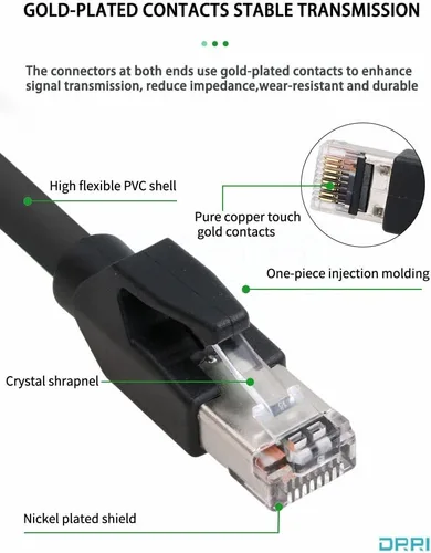 Vista 4 de Cable Ethernet Cat6 de 8 pines a RJ45 con código X M12 en ángulo de 90° para aplicaciones de red industrial Cognex (1M)