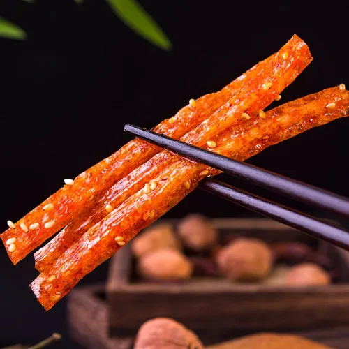 Vista 6 de Spicy Strip - Pequeño gluten de Latiao, nostalgia de Latiao, sabor picante dulce, vegano, instantáneo clásico picante sabor picante chino