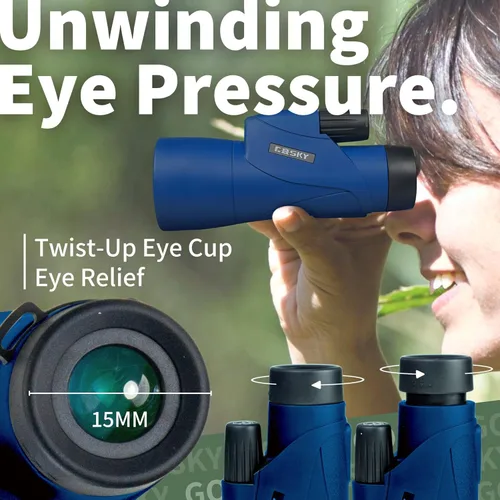 Vista 2 de Gosky - Telescopio monocular, monocular de 12 x 55 HD para adultos con prisma BAK4 y lente FMC, monocular ligero con adaptador para smartphone
