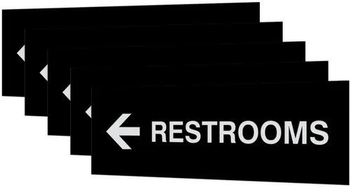 Vista 55 de Signs ByLITA Basic Restrooms - Letrero direccional para pared o puerta (negro), pequeño (paquete de 1)