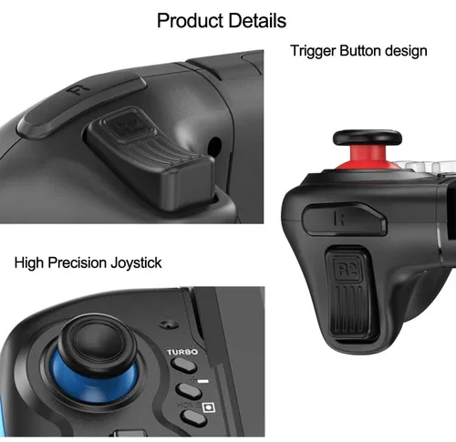 Vista 6 de ZUJO Pro Controller for Nintendo Switch, Joy-Cons Replacement, Wireless Gamepad Case With Six Axes Gravity Sensor, Dual Motor Vibration and Turbo