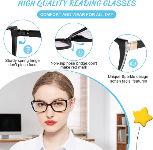 Vista 5 de OCCI CHIARI Gafas de lectura bifocales progresivas para mujer, transición, multifocales, bloqueador azul