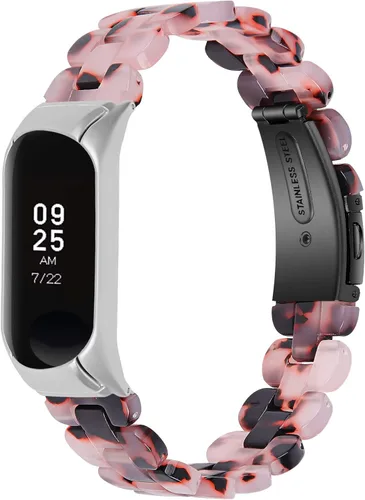 Vista 9 de Mi Band 7 - Correa de resina Barcelet, correa de repuesto de 5.7 a 8.0 pulgadas, pulsera de resina ligera, doble botón, cierre plegable, compatible