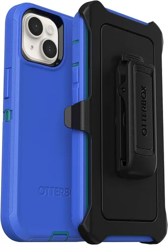 Vista 10 de OtterBox iPhone 14 y iPhone 13 (solo) - Funda Defender Series - Negro - Resistente y duradero - con protección de puerto - Incluye clip de funda