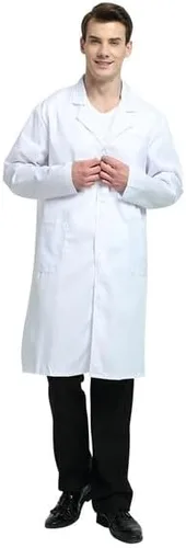 Vista 4 de TopTie Unisex Scrubs Lab Coat Profesional Doctor Uniforme Ropa de trabajo de manga larga Shop Coat