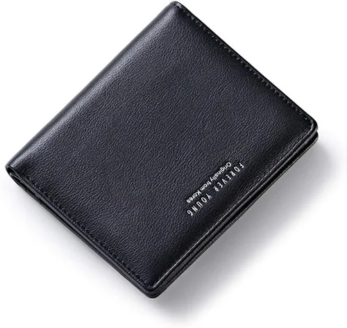 Vista 15 de Carteras para Mujeres Pequeña Billetera de Cuero Bifold de Bolsillo para Damas Mini Monedero Corto Azul