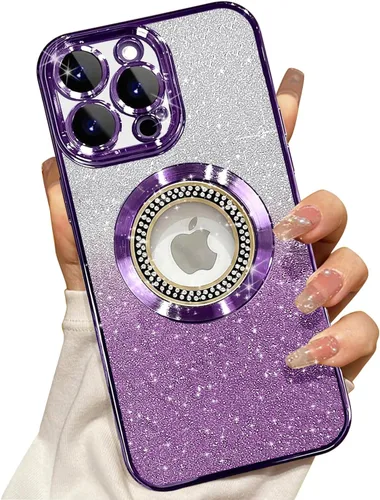 Vista 9 de Misscase Funda magnética con purpurina para iPhone 11 compatible con MagSafe, protección completa, delgada, a prueba de golpes, antiarañazos