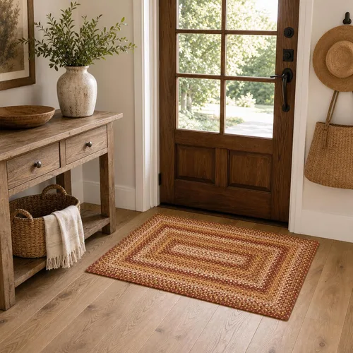 Vista 68 de Homespice Alfombra ovalada trenzada de yute de hoja ámbar, ideal como Hoja de ámbar