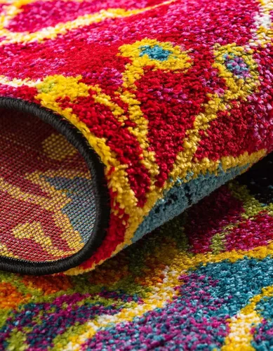 Vista 6 de Unique Loom colección Lyon - Alfombra Kennedy (2 x 3 pies 1 pulgada, Rectangular, Negro/Verde)