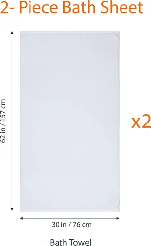 Vista 5 de Amazon Basics 2 toallas de baño de gran tamaño de secado rápido, 100% algodón, color blanco, de 62 x 30 pulgadas