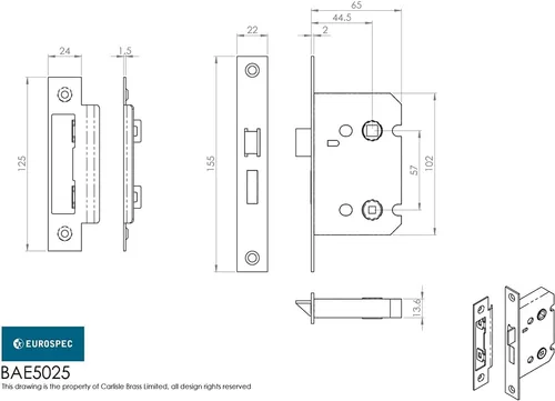 Vista 2 de Carlisle Brass BAE5025NP Baño-Economy, 2.5" / 64 mm, Niquelado