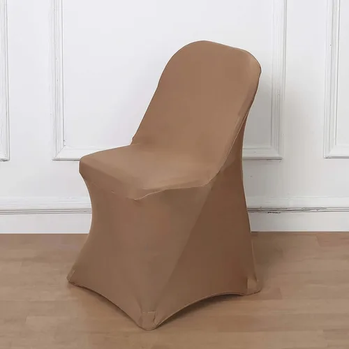 Vista 36 de Efavormart - Funda para silla plegable elástica de elastano, ajustable, para cenas, eventos, bodas, fiestas, banquetes, catering, color beige