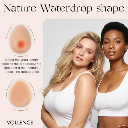 Vista 4 de Vollence Self Adhesive Silicone Breast Forms Fake Boobs for Mastectomy Prosthesis Crossdresser Transgender Cosplay