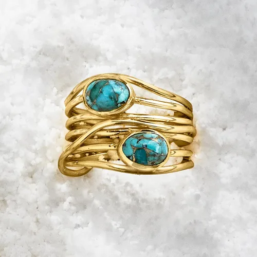 Vista 5 de Ross-Simons Gemstone Highway Ring in 18kt Gold Over Sterling