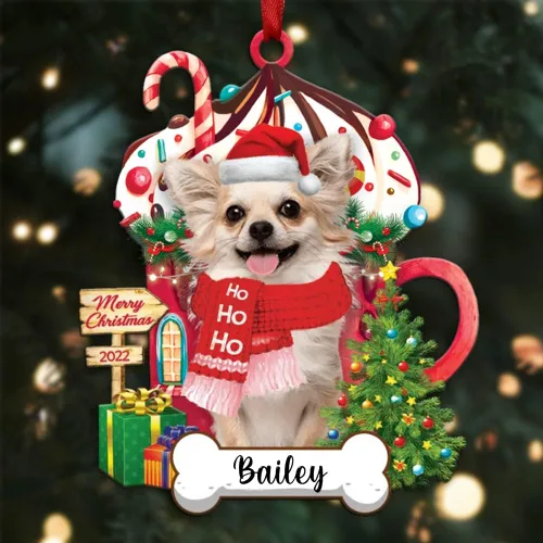Vista 127 de Amantes de los perros de Navidad – Navidad de perros disponibles para muchos perros Shi Tzu – Adorno con forma personalizada, adorno de Navidad