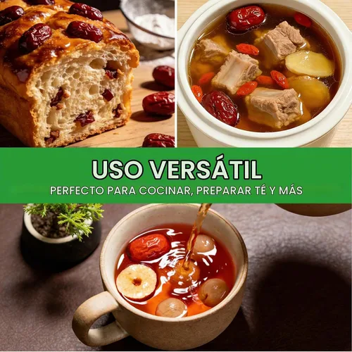 Vista 6 de Trxamzy Dátiles rojos chinos de azufaifo seco natural premium, sin OMG, 1 libra, para aperitivos, hornear, té, sopa