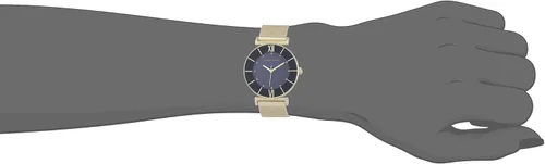 Vista 6 de Anne Klein Reloj pulsera de malla acentuada con purpurina para mujer