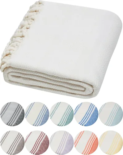 Vista 31 de DEMMEX Organic Diamond - Toalla turca de baño y playa 100% algodón turco certificado Oeko-TEX, ultra suave, de secado rápido, ligera, compacta