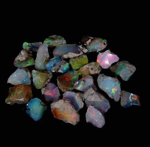 Vista 2 de 25.00 quilates, piedra de ópalo crudo ultra fuego, natural en bruto, cristales de piedras preciosas, roca de ópalo etíope, suministros para hacer