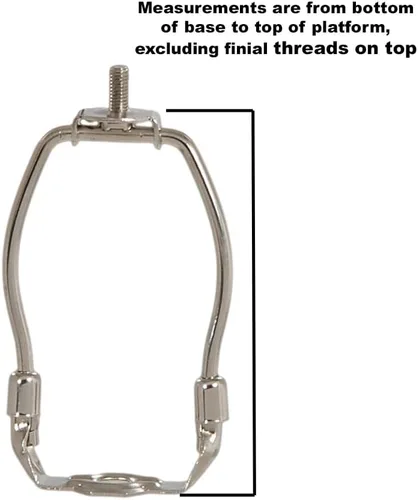 Vista 5 de B&P Lamp® Soporte de arpa de pantalla de lámpara de 6-1/2 pulgadas de peso regular para lámparas de mesa y de pie, acero chapado en latón