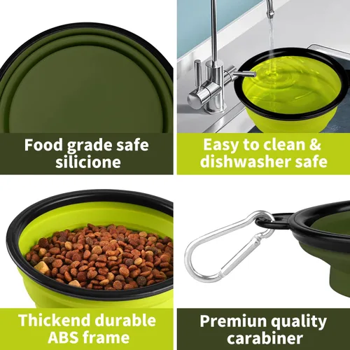 Vista 57 de COOYOO Cuenco plegable para perros, paquete de 2 cuencos plegables para agua para perros y gatos, plato portátil para alimentación de mascotas