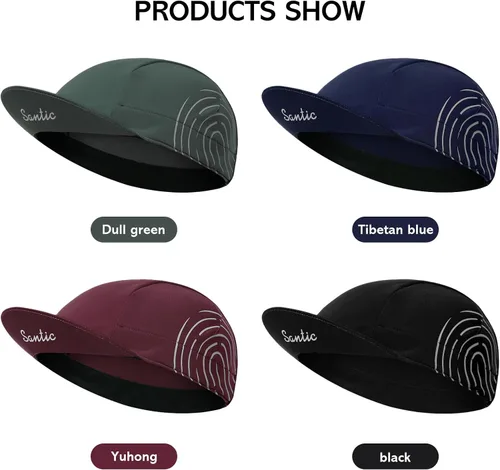 Vista 6 de Santic Gorra de ciclismo para hombre, transpirable, transpirable, absorbente de sudor