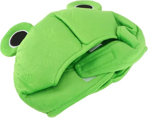 Vista 9 de Amosfun Gorro de rana de felpa para adultos, disfraz de conejito de rana, 1 pieza de adorable caricatura, adorable sombrero de rana de felpa suave