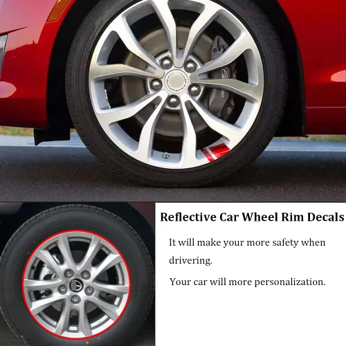 Vista 4 de Calcomanías reflectantes para llantas de automóvil, calcomanías reflectantes para llantas de automóvil, calcomanías de decoración de seguridad
