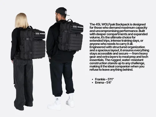 Vista 2 de WOLFpak Mochila de 45 litros, Negro (Alpha Black), Tamaño único, Mochila
