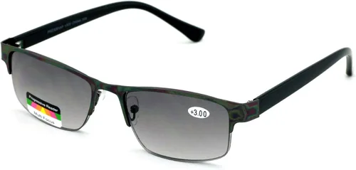 Vista 4 de Gafas de lectura progresivas rectangulares de metal sin línea Gafas de sol al aire libre del lector trifocal
