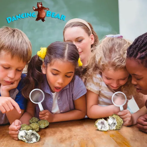 Vista 5 de DANCING BEAR 25 Rompe tus propias geodas, (Mediana 1-1.5") 90% hueca, ¡Abre y descubre asombrosos cristales sorpresa dentro! Información educativa e