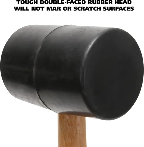 Vista 2 de GreatNeck RM32 - Martillo de goma de 32 onzas para construcción, carpintería, automoción, mazo de doble cara resistente, con mango de madera dura