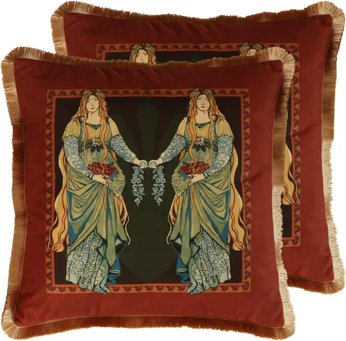 Vista 45 de patdrea Funda de almohada de terciopelo francés de diseño, 18 x 18 pulgadas Aviario