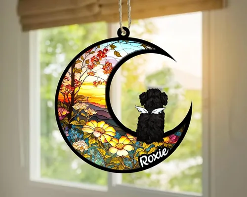 Vista 235 de LOVELYPOD Adorno de Navidad personalizado para perro Basset Hound (marrón) Basset Hound (marrón) adorno para atrapasoles de perro, razas de perros