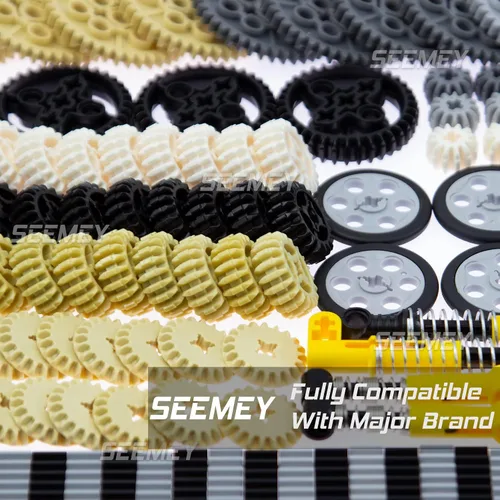 Vista 5 de SEEMEY 855 piezas MOC de repuesto STEM, engranajes de automóviles, ejes de ruedas, conectores de bloques de construcción, accesorios de piezas