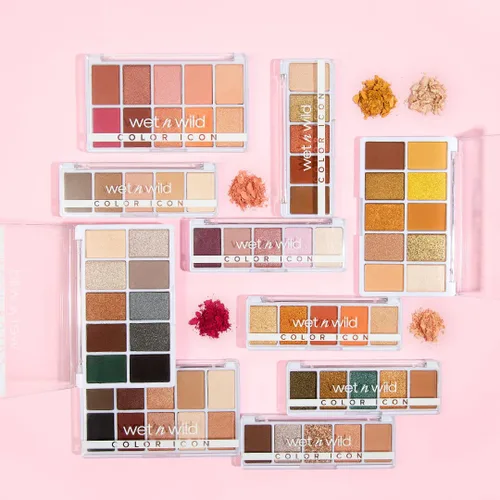 Vista 8 de wet n wild Color Icon - Paleta de 5 bandejas de maquillaje de sombra de ojos, camuflaje rosa, mate, brillante, metálico, de larga duración, rico