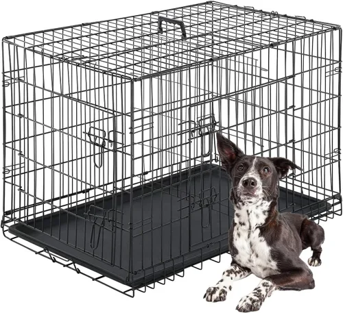 Vista 23 de [Usado] FDW Jaula para perros pequeños de 24 pulgadas plegable de metal con alambre para mascotas, doble puerta con panel divisor para interiores