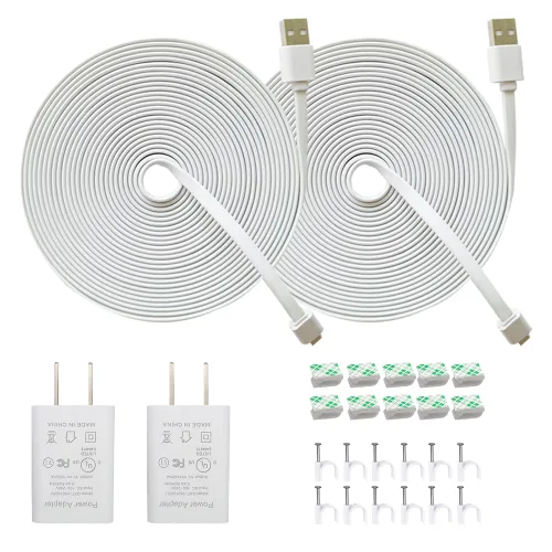 Vista 10 de JJMASEE - Cable de extensión micro USB de 10 pies para Wyze/Blink Cam, paquete de 2 For Wyze Cam V3/V4/OG/V3 Pro, Blink Mini Pan/Mini and other 5V