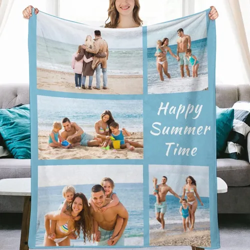 Vista 11 de Las mantas personalizadas con imágenes de collage son una manta personalizada para niños, adultos, familia, recuerdo, 35.4 x 27.6 pulgadas