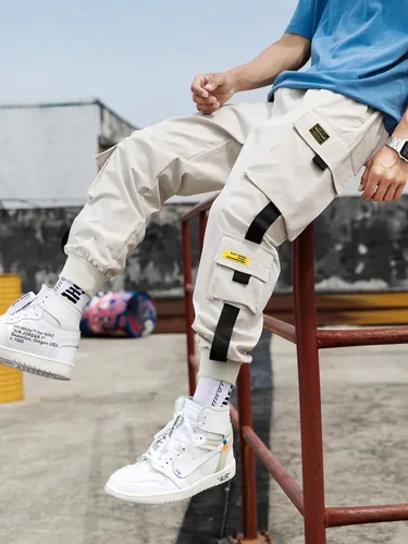 Vista 9 de Streetwear - Pantalones de hip hop, pantalones cargo deportivos, casuales, deportivos, para hombres, parejas, mujeres, unisex
