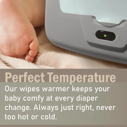 Vista 3 de GOGO pure Calentador de toallitas húmedas para bebés y dispensador de toallitas húmedas, soporte y funda, con interruptor de encendido/apagado