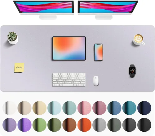 Vista 49 de Aothia - Protector de escritorio de cuero sintético grande, base antideslizante para mouse y superficie para escribir, impermeable, fácil de Agua