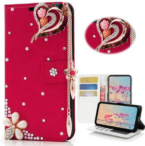 Vista 4 de iPod Touch (6th Generation) funda – elegante – 3d hecho a mano Bling vidrio Diseño Tipo portafolios compartimentos para tarjetas de crédito plegar