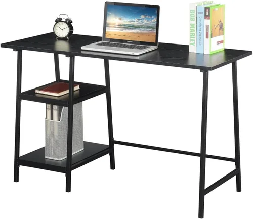 Vista 4 de Convenience Concepts Designs2Go - Escritorio de metal de madera con caballete, color negro