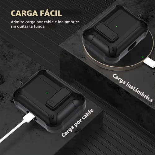 Vista 4 de Olytop Funda de bloqueo para Airpods Pro 2 Gen/Pro con kit de limpieza y puntas de repuesto (S/M/L), funda protectora resistente para iPod Pro