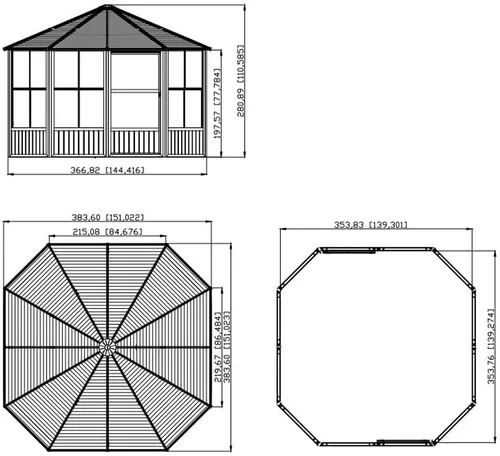 Vista 7 de Sojag Solarium Charleston al aire libre de 12' x 12' solarium al aire libre con mosquiteras