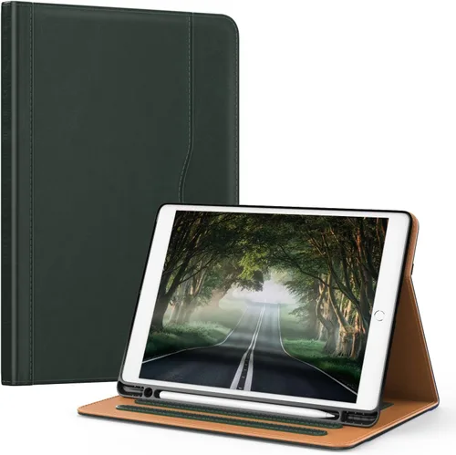 Vista 10 de OKP Funda para iPad de 9ª generación 2021/8ª generación 2020/7ª generación 2019 de 10.2 pulgadas, funda con visión multiángulo, cuero PU con soporte