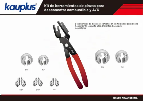 Vista 4 de Kit de herramientas de alicates de desconexión de línea de combustible y A/C, con removedor de línea de combustible - 1/4", 5/16", 3/8", 1/2", 5/8