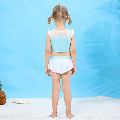 Vista 6 de Dressy Daisy Traje de baño de 2 piezas para niñas, princesa, traje de baño con falda
