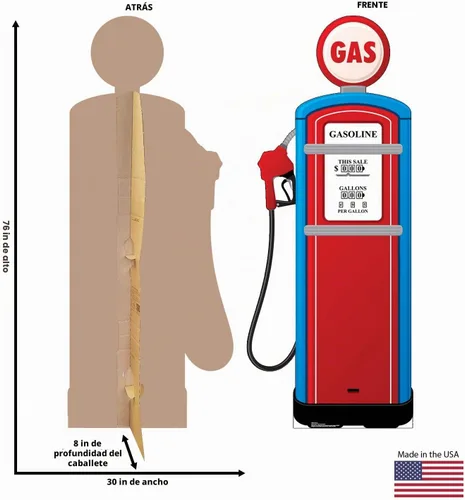 Vista 2 de Cartón Personas Gas Bomba Cartón Corte Bomba de gas